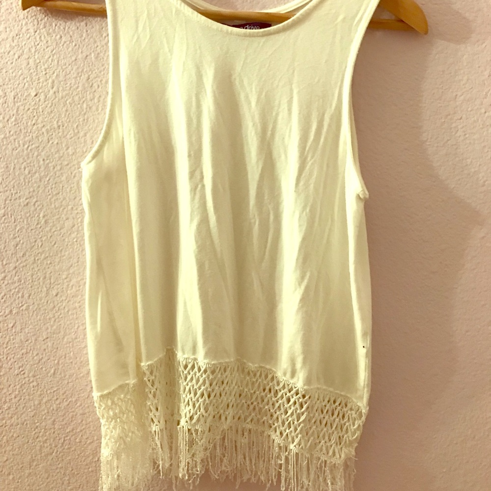 Fringed white tank